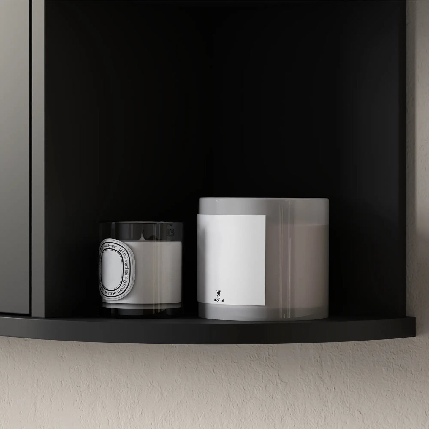 Mirrored Bathroom Wall Cabinet, Wall Mounted, With Door & Shelves, Black Mirror Medicine Cabinets at Gallery Canada