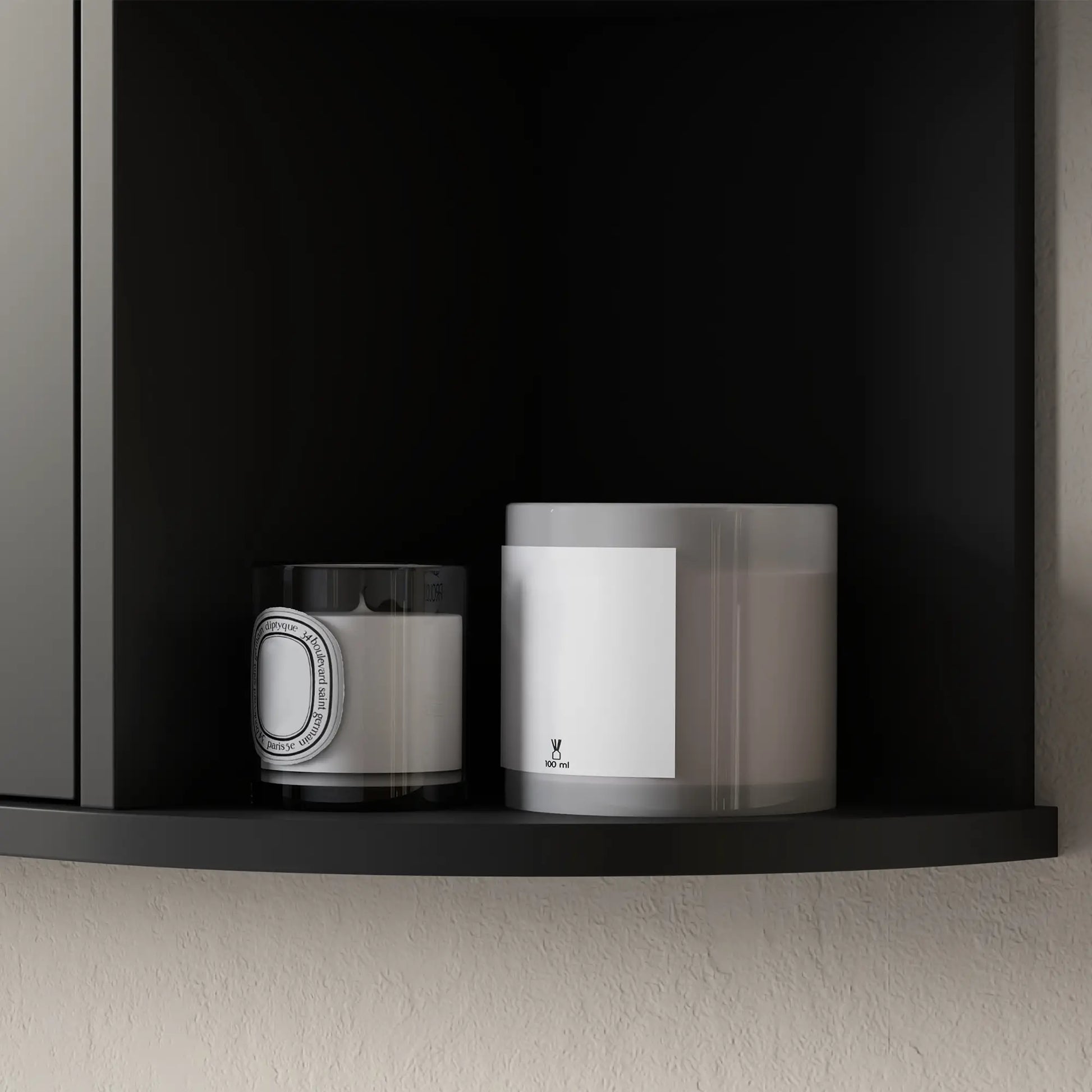 Mirrored Bathroom Wall Cabinet, Wall Mounted, With Door & Shelves, Black Mirror Medicine Cabinets at Gallery Canada