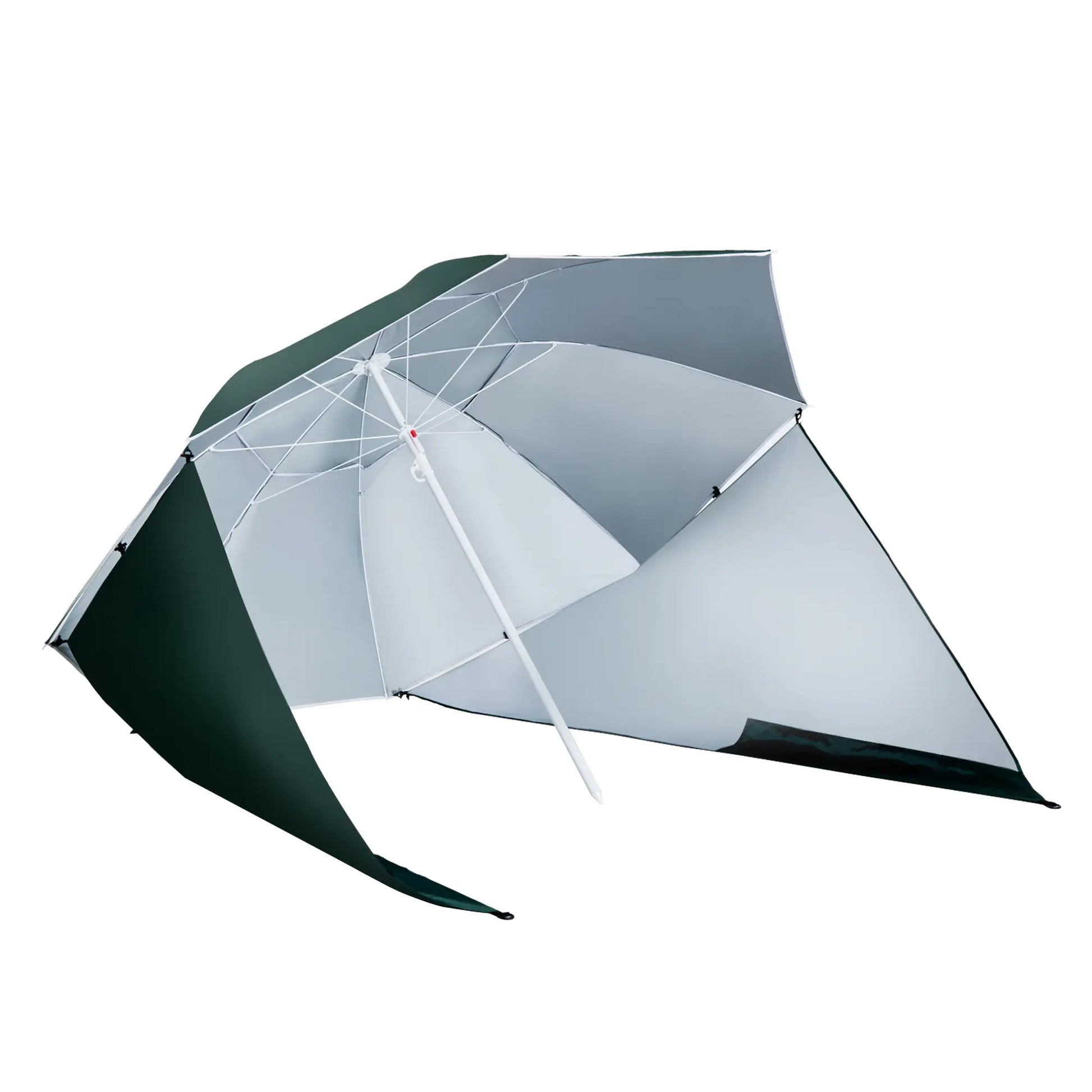 7.5FT 2-in-1 Umbrella Shelter, UPF50+ UV Protection, Dark Green Beach Umbrellas at Gallery Canada