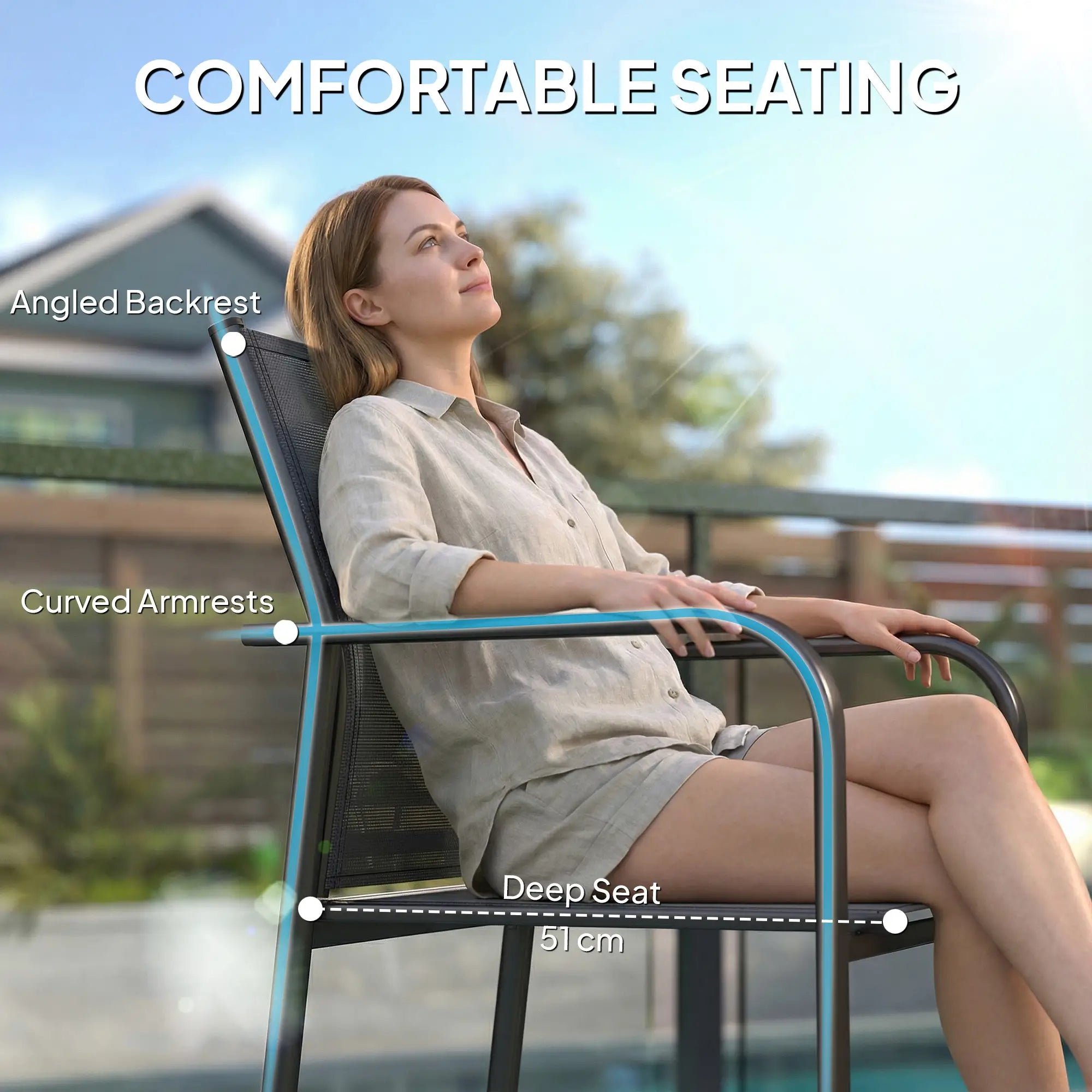 Stackable Patio Chairs Set of 4, 20