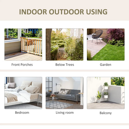 Hammock Chair, 2 Seat, Hanging Rope Swing with Cushion, Large, Cream White Patio Swings with Stand at Gallery Canada