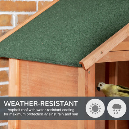 Wooden Bird Aviary Parrot Cage, Removable Tray, 2 Doors, Asphalt Roof, 4 Perches, Orange Bird Cages at Gallery Canada