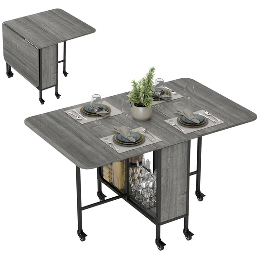 Folding Dining Table, Extendable Kitchen Table, Distressed Grey, Grey Bar Tables & Dining Tables Distressed Grey at Gallery Canada