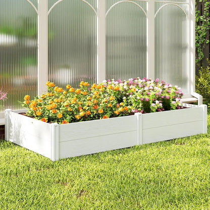 Vinyl Raised Garden Bed Kit, 6.5 x 3 x 1ft, White Raised Garden Beds at Gallery Canada