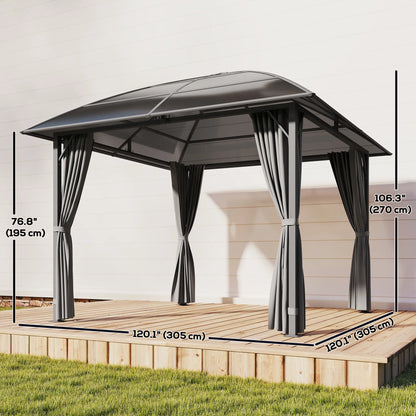 10' x 10' Hardtop Gazebo, Steel Frame, UV50+ Polycarbonate Roof, Light Grey Gazebos at Gallery Canada