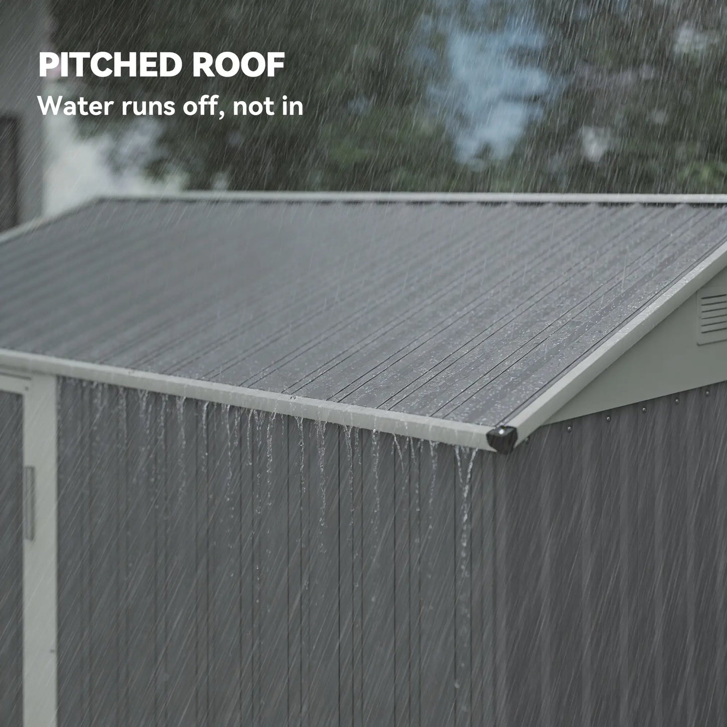 7' x 6' Tall Outdoor Storage Shed, Waterproof Metal Garden Shed, Silver Grey Sheds at Gallery Canada