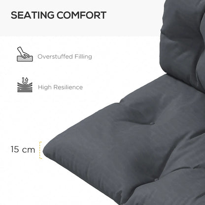2 Seater 6" Thick Outdoor Seat Cushions With Back Cushion, Dark Grey Patio Chair Cushions at Gallery Canada