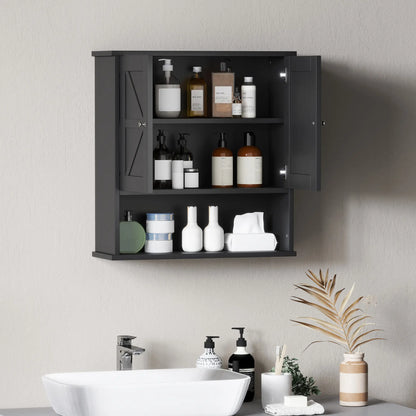 Farmhouse Bathroom Medicine Cabinet, Barn Doors, Adjustable Shelf, Black Bathroom Cabinets at Gallery Canada