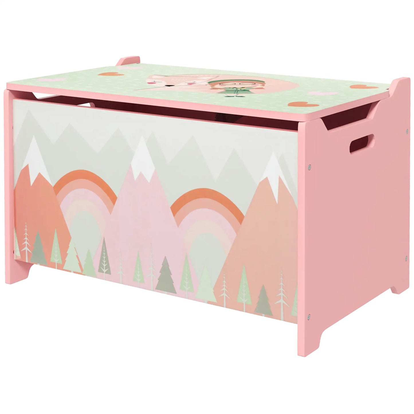 Toy Box with Lid, Storage Organizer, Safety Hinge, Pink Baby & Kids Storage Pink at Gallery Canada