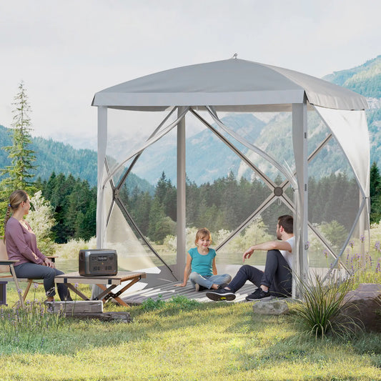Pop-Up Tent, Foldable, Zippered Door, Ground Stakes, Fits 3-4, Light Grey Pop Up Canopies Light Grey at Gallery Canada