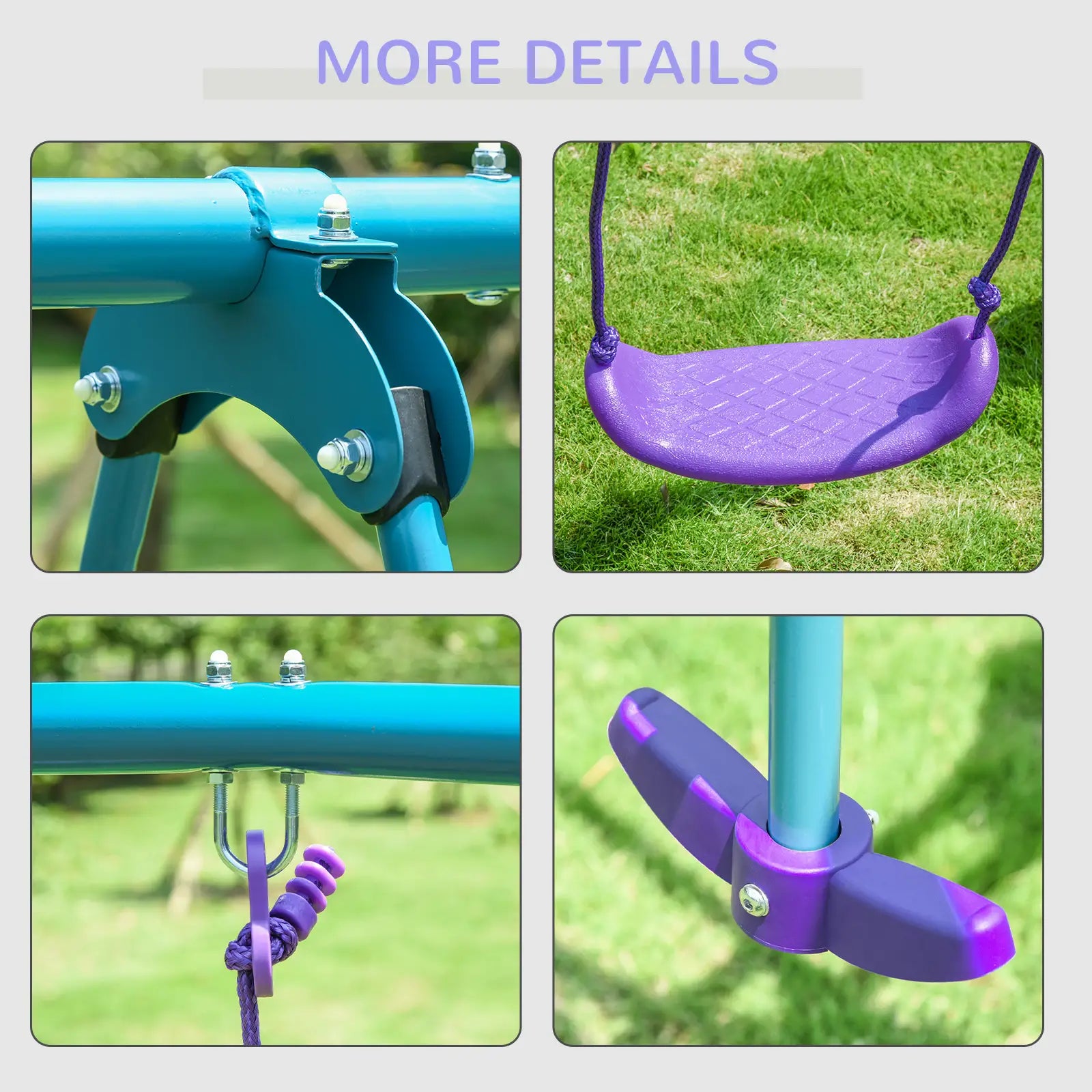 3 in 1 Metal Swing Set, Double Swings, Glider, Purple Gym Sets & Swings at Gallery Canada