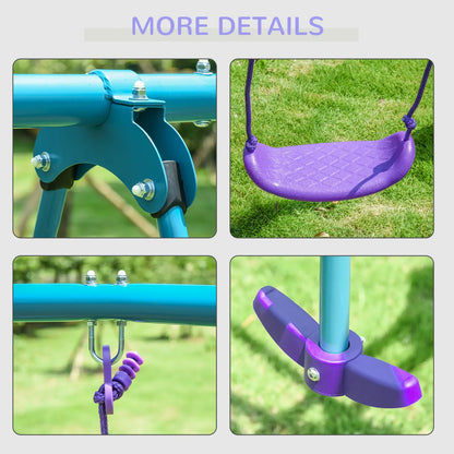 3 in 1 Metal Swing Set, Double Swings, Glider, Purple Gym Sets & Swings at Gallery Canada