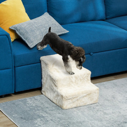 3-Step Dog Ramp for Sofa, Bed, Couch, Removable Cover, Beige Dog Stairs at Gallery Canada