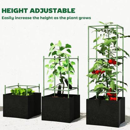 3 Tomato Cages With 13.5 Gallon Grow Bags, Adjustable Square Plant Trellis Raised Garden Beds at Gallery Canada