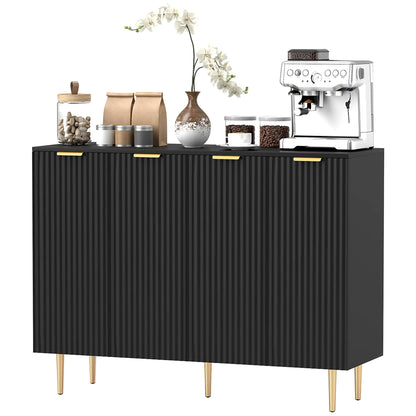 Modern Kitchen Cabinet, Sideboard with Adjustable Shelves, Black Bar Cabinets Black at Gallery Canada