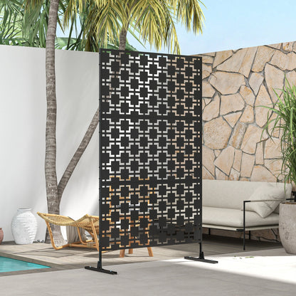 6.5FT Metal Privacy Screen, Grid Style, Outdoor Divider, Black Side Awnings at Gallery Canada