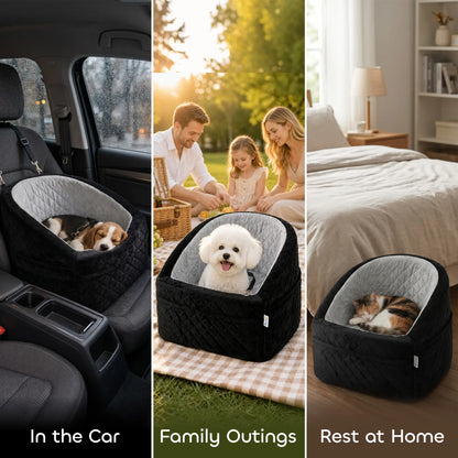 Dog Booster Car Seat Washable, Small Under 10kg, Grey
