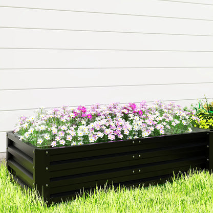 Steel Raised Garden Bed, 8x8x1ft, Set of 5 Large Planters, Black Galvanized Planter Boxes at Gallery Canada