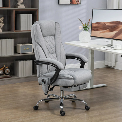 Heated Massage Office Chair, Adjustable Height with Footrest, Grey Massage Chairs at Gallery Canada