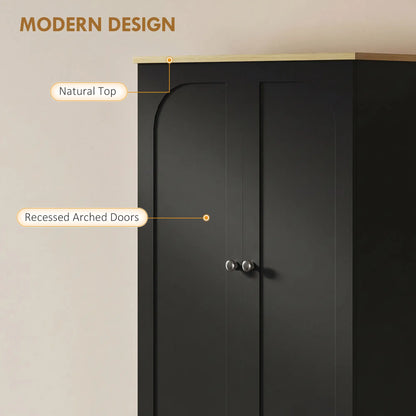 72" Tall Pantry Cabinet, Adjustable Shelves, 4 Doors, Black Kitchen Pantry Cabinets at Gallery Canada