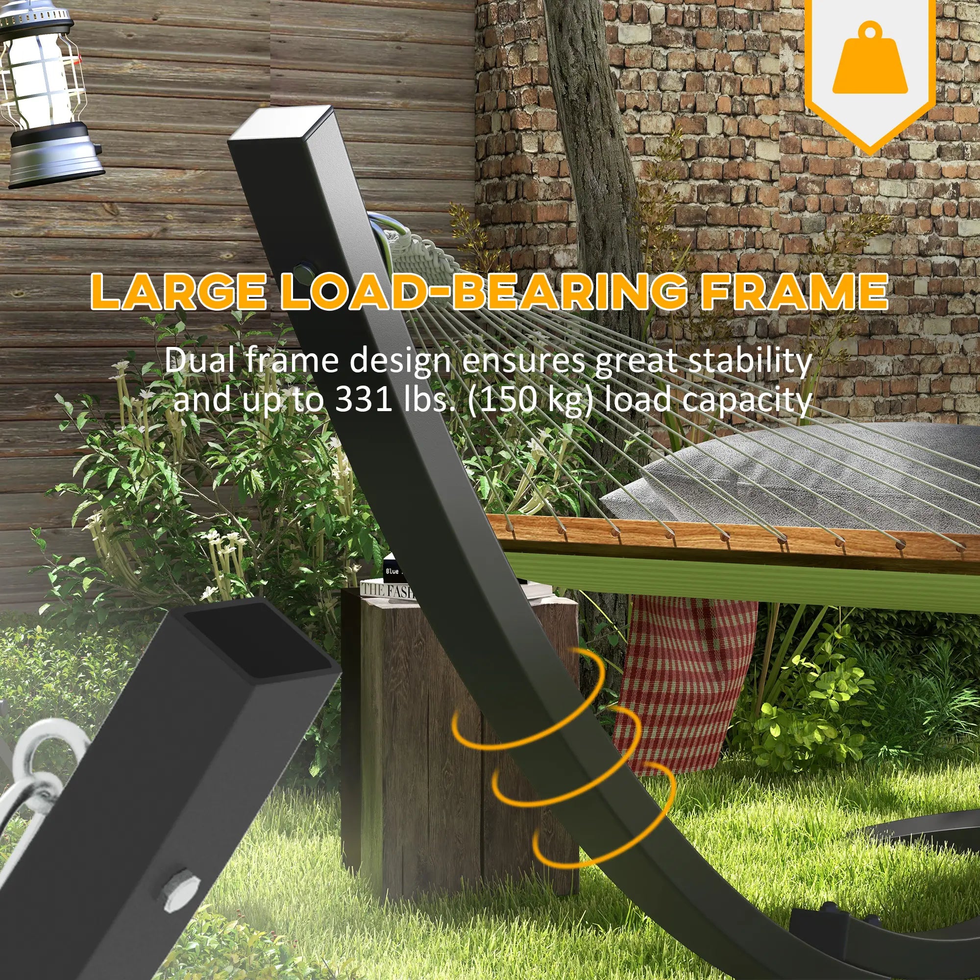 12' Steel Hammock Stand, For Garden Camping Patio, Grey Hammock Stands at Gallery Canada