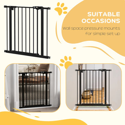 30 Inch Tall Pet Gate With Door, Pressure-Mounted, Black Houses, Kennels & Pens at Gallery Canada