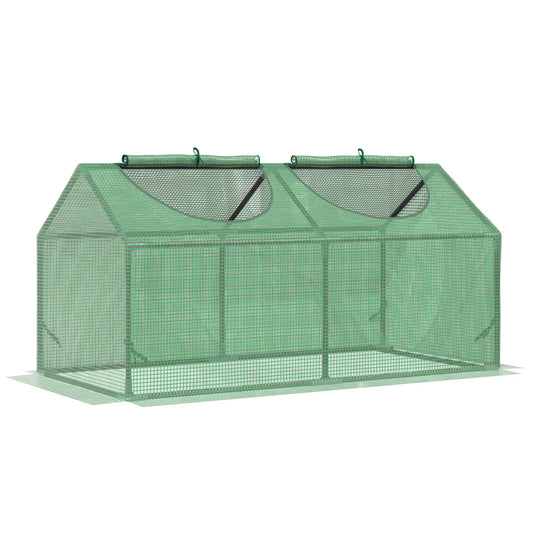 47" x 24" x 24" Portable Mini Greenhouse, Steel Frame, PE Cover, Green Mini Greenhouses Green at Gallery Canada