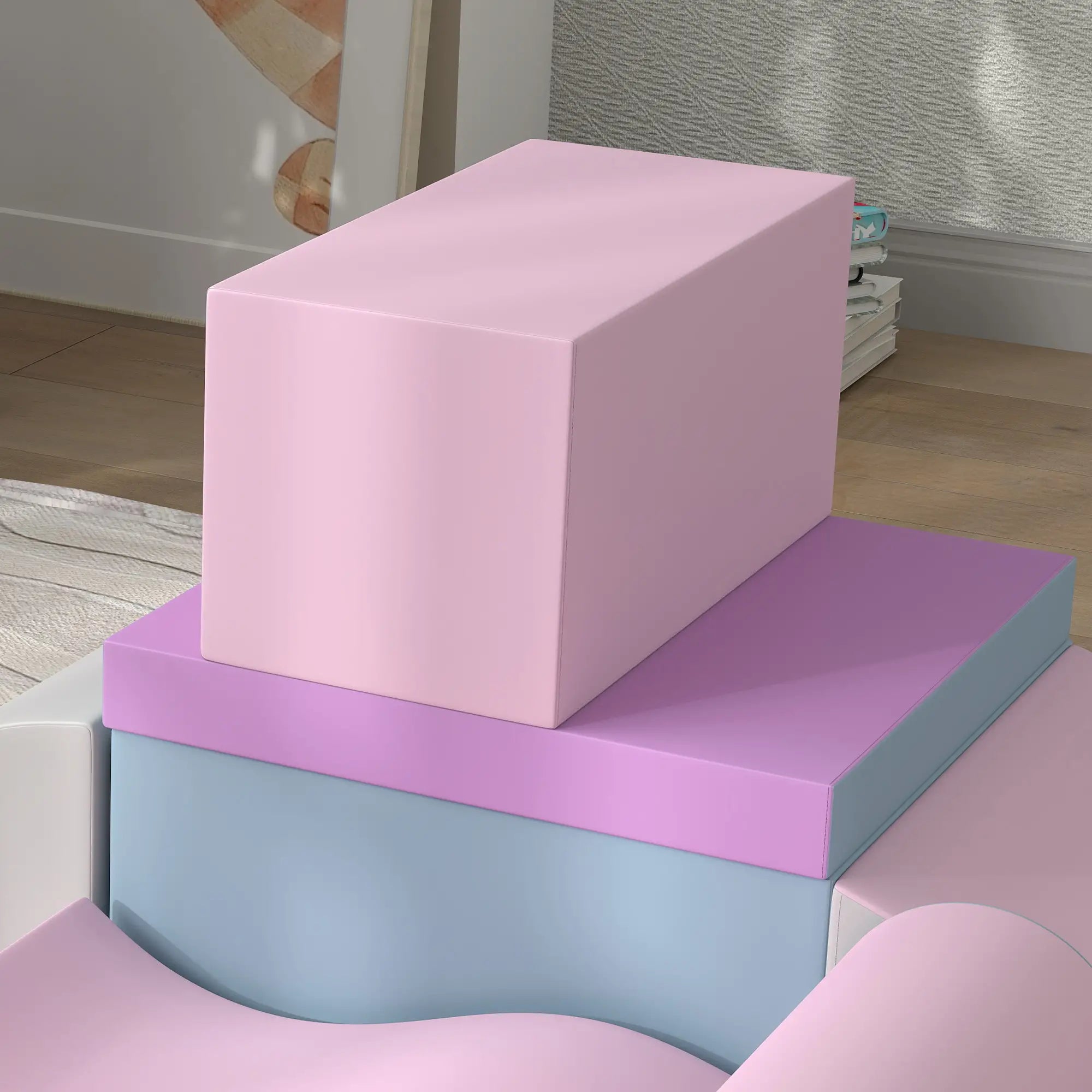 7 Pieces Soft Play Foam Climbing Blocks, Indoor Kids Play Toys, Light Color Kids Gym & Playmats at Gallery Canada