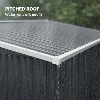 7.5' x 4.3' Outdoor Storage Shed, Waterproof Metal Garden Shed, Dark Grey Sheds at Gallery Canada
