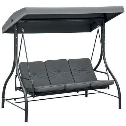 Patio Swing Bed With Canopy, 3 Seater, Dark Grey Porch Swings with Canopy at Gallery Canada