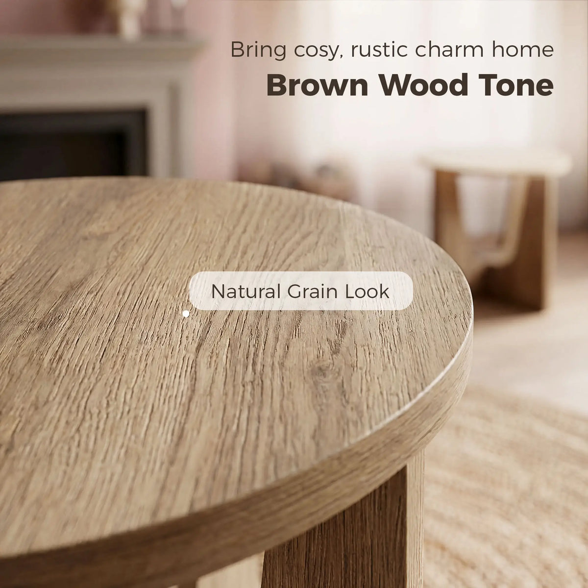 Round Side Table, Compact End Table, Curved Legs