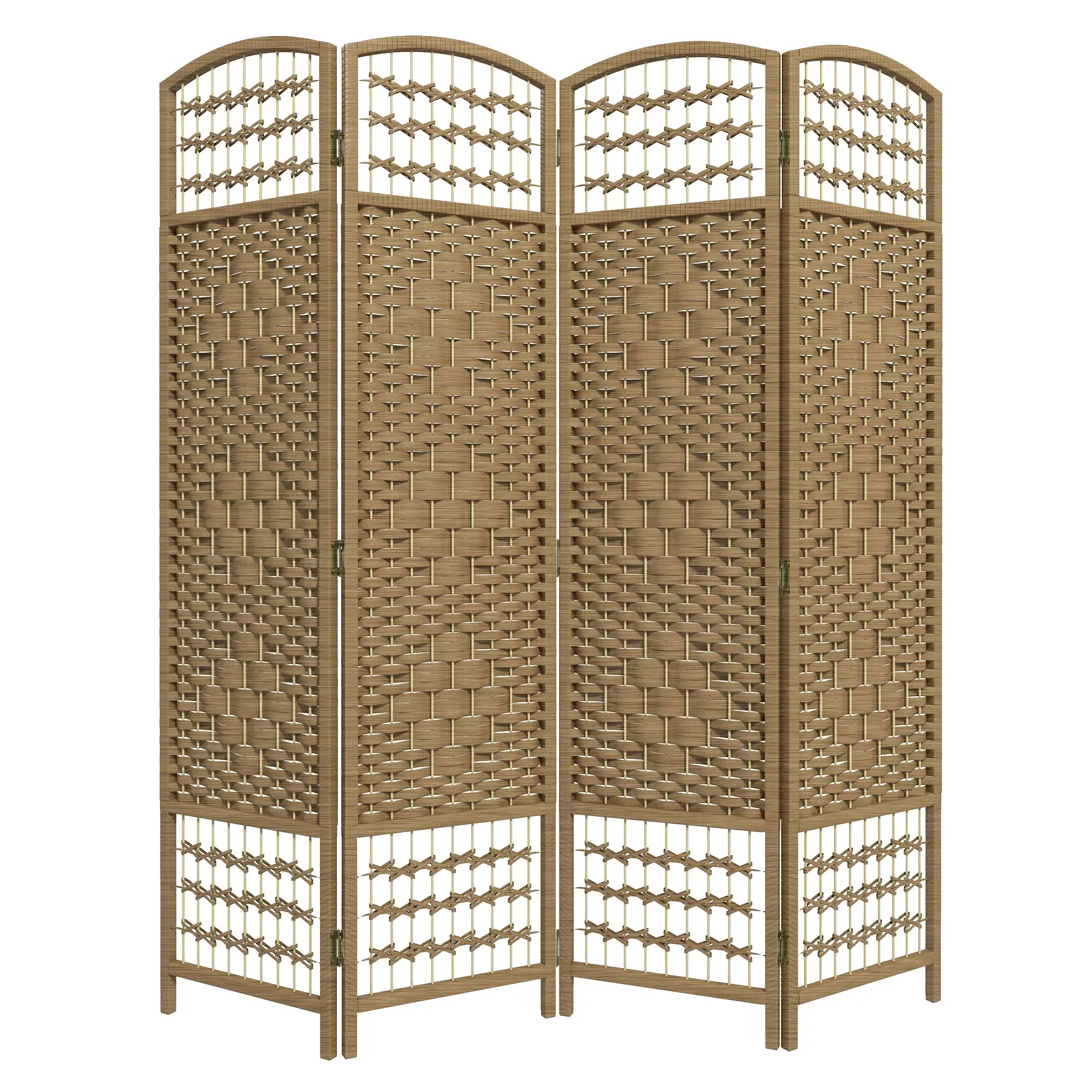 4 Panel Folding Room Divider, Portable Privacy Screen, Natural Room Dividers at Gallery Canada