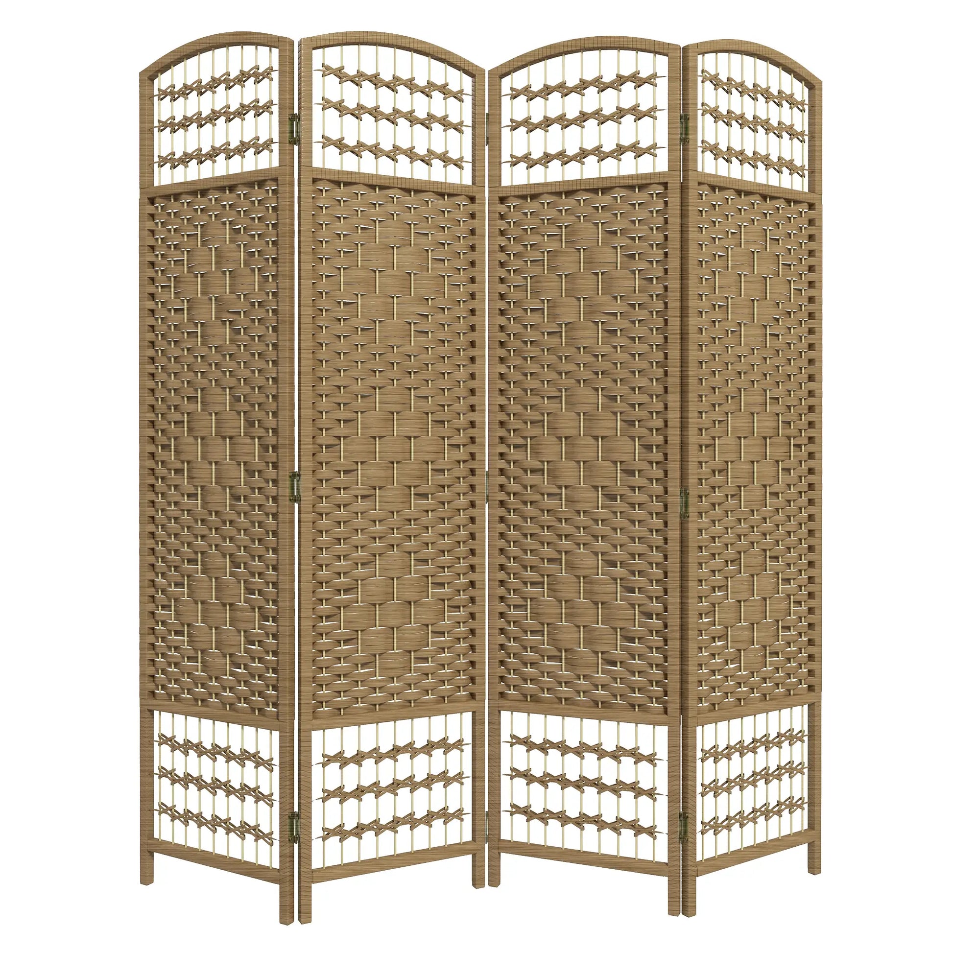 4 Panel Folding Room Divider, Portable Privacy Screen, Natural Room Dividers at Gallery Canada