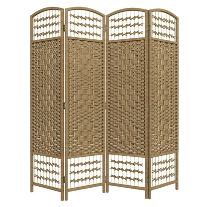 4 Panel Folding Room Divider, Portable Privacy Screen, Natural Room Dividers at Gallery Canada
