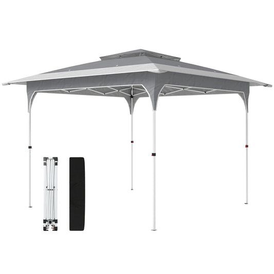 11.5 x 11.5 ft Pop Up Canopy Tent, 1-Button Setup, UPF 50+, Carry Bag, Dark Grey Pop Up Canopies Dark Grey, White at Gallery Canada