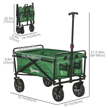 Folding Wagon Cart, Heavy Duty Outdoor Utility, Collapsible Garden Trolley, Steel Frame, Oxford Fabric Folding Garden Carts at Gallery Canada