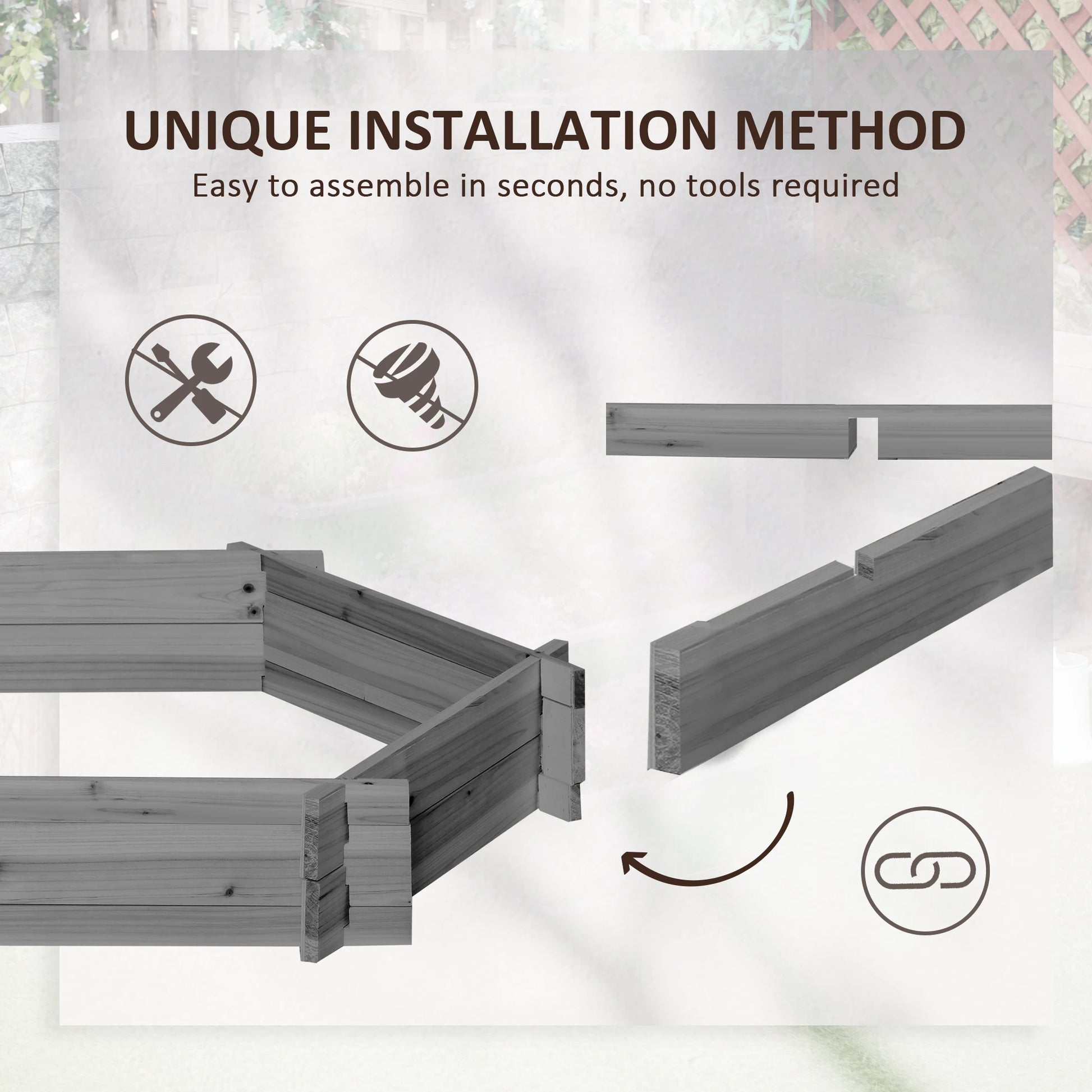 39" x 36" Hexagon Planter Box, Raised Garden Bed, Grey Wooden Planter Boxes at Gallery Canada
