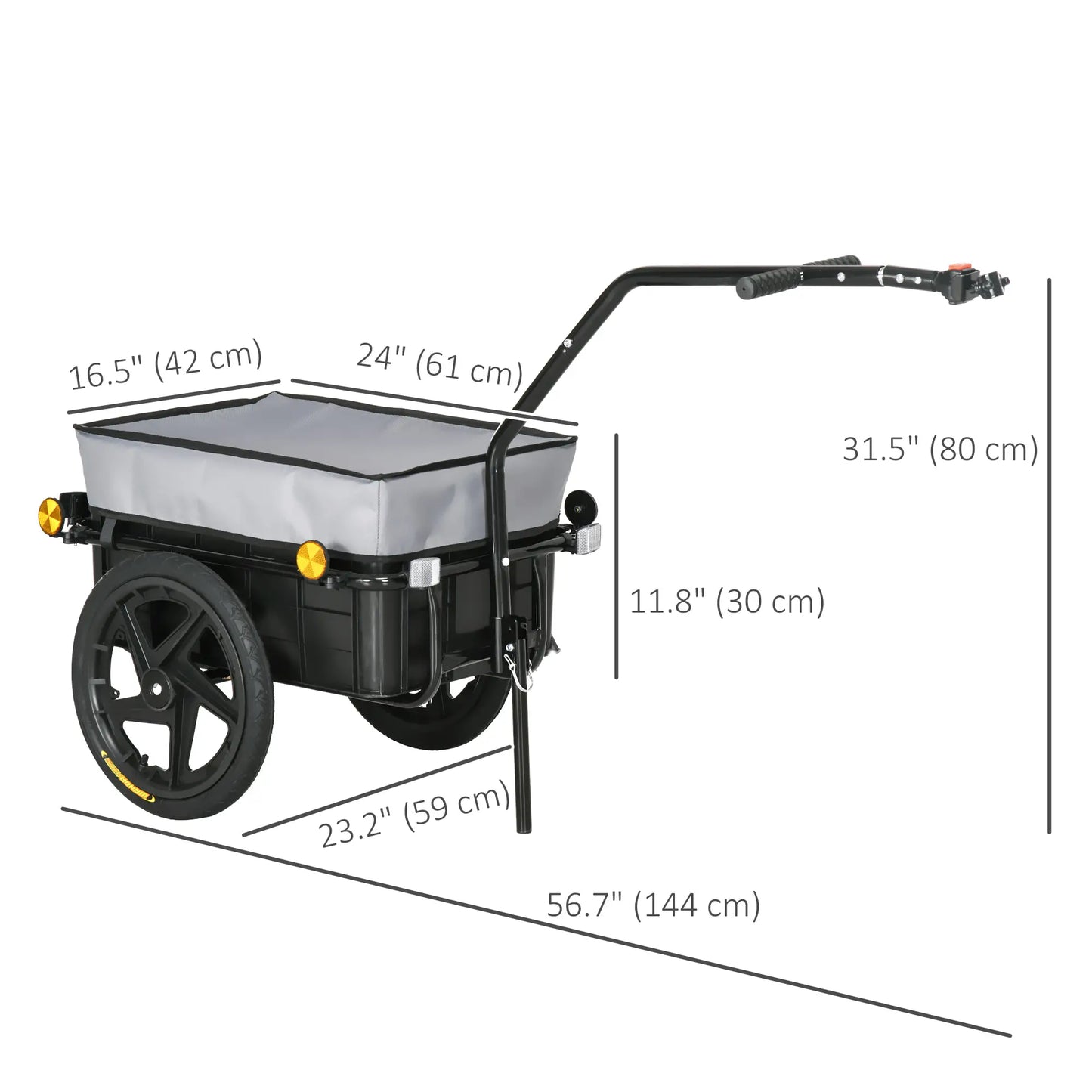 Multi-Functional Bike Trailer, Steel, Large, Grey Bike Cargo Trailers at Gallery Canada