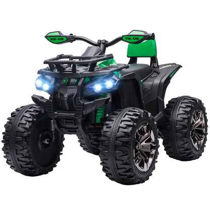 12V Kids Ride-On Car, 10AH Battery Powered ATV, 1.8-5 Mph, Green Electric Toy Cars Green at Gallery Canada