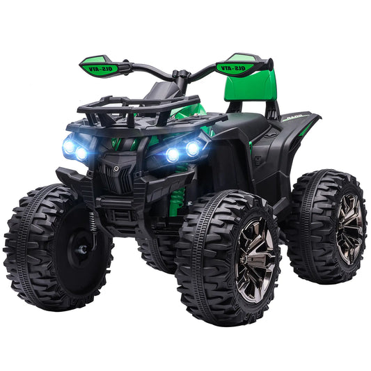 12V Kids Ride-On Car, 10AH Battery Powered ATV, 1.8-5 Mph, Green Electric Toy Cars Green at Gallery Canada