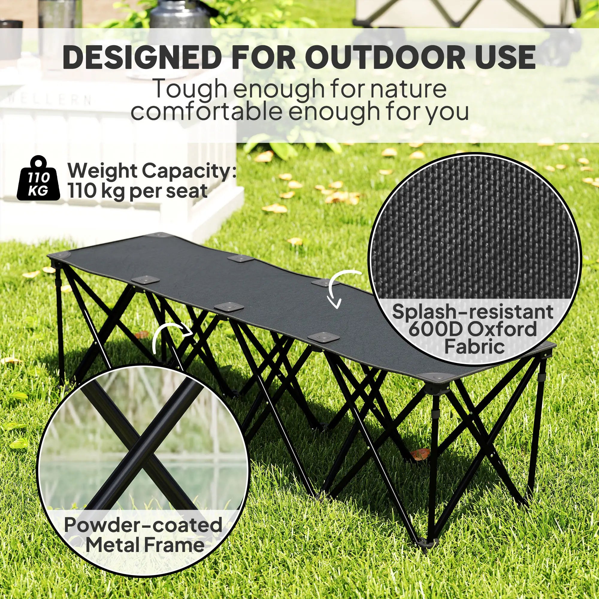 Portable 4-Seater Folding Camping Chair, Team Bench, Carry Bag Picnic Tables & Camping Chairs at Gallery Canada