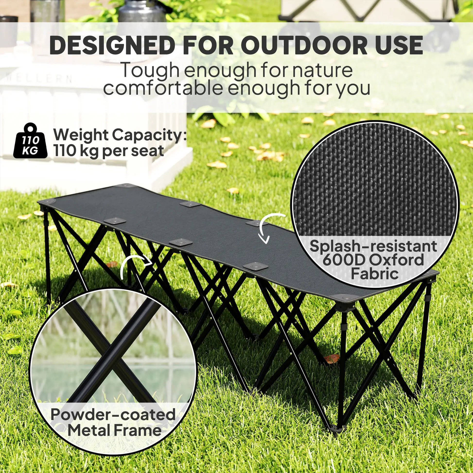 Portable 4-Seater Folding Camping Chair, Team Bench, Carry Bag Picnic Tables & Camping Chairs at Gallery Canada