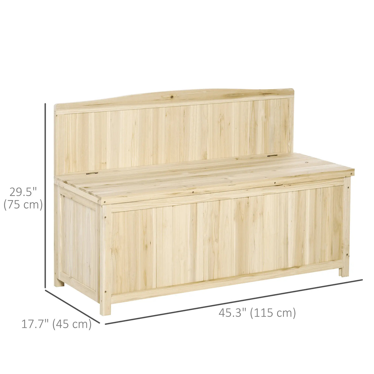 Wooden Garden Bench With Storage Box 45.3x17.7x29.5 Natural Patio Chairs at Gallery Canada