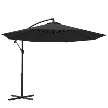 9.7ft Offset Patio Umbrella, Crank, Black Offset Cantilever Umbrellas at Gallery Canada