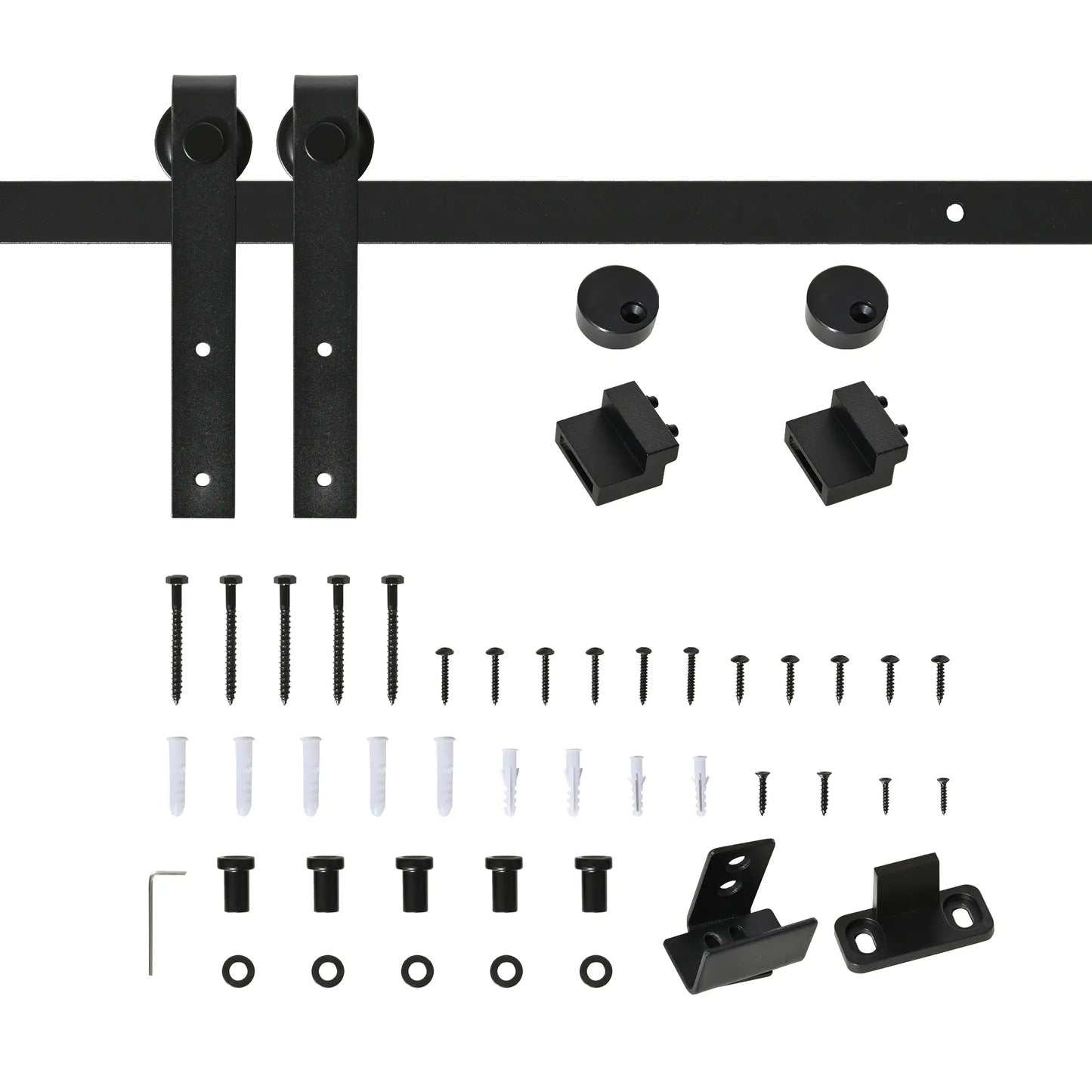 6FT Mini Barn Door Hardware Kit, 19.7" Wide Door, Black Door Hardware Black at Gallery Canada