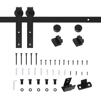 6FT Mini Barn Door Hardware Kit, 19.7" Wide Door, Black Door Hardware Black at Gallery Canada