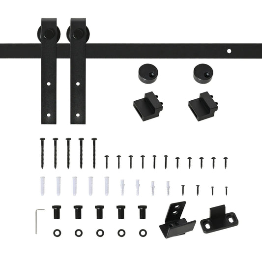 6FT Mini Barn Door Hardware Kit, 19.7" Wide Door, Black Door Hardware Black at Gallery Canada