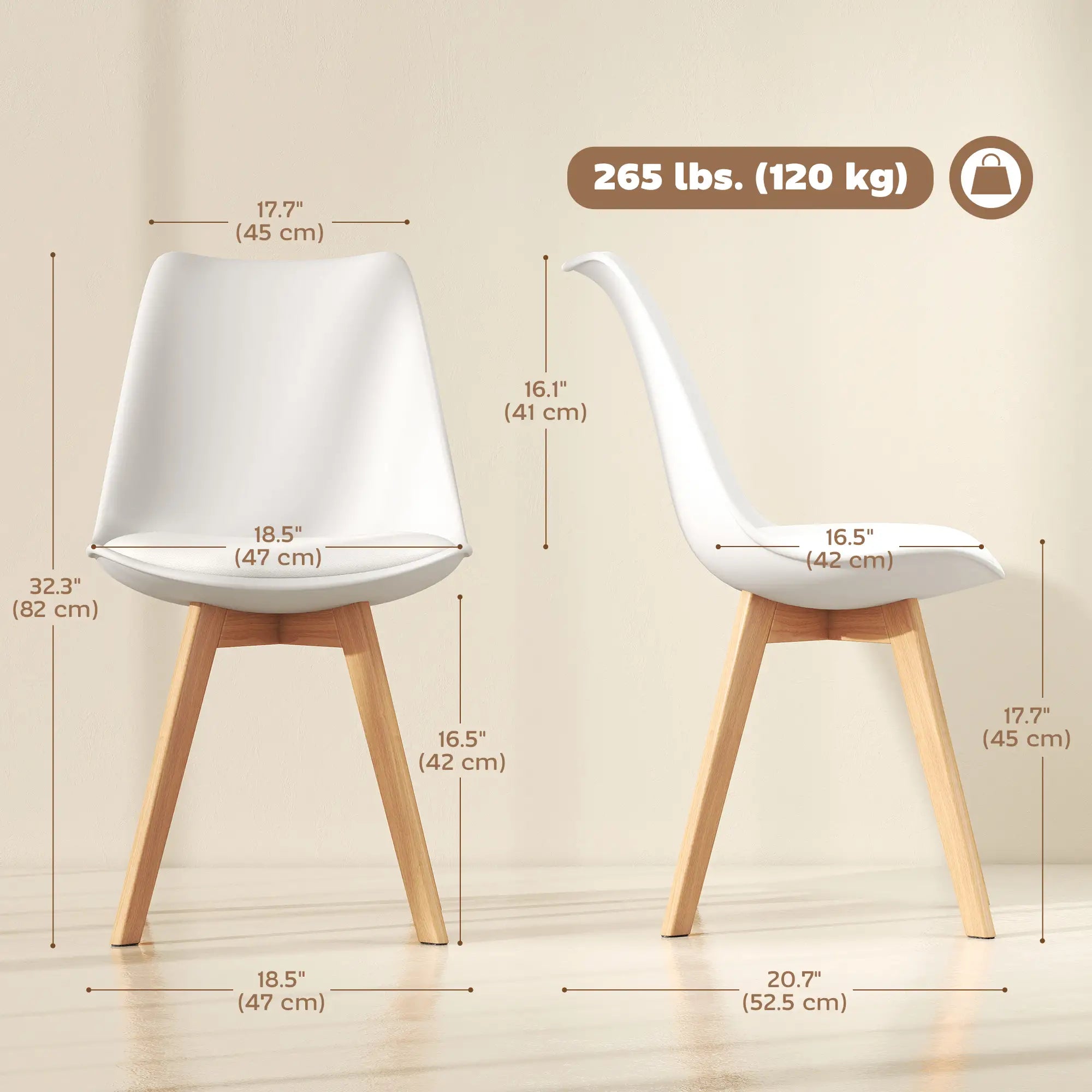 Rubber Wood Dining Table Chairs Set, 6 Chairs, PU Leather Cushion Dining Chairs at Gallery Canada