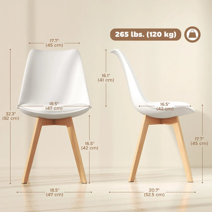 Rubber Wood Dining Table Chairs Set, 6 Chairs, PU Leather Cushion Dining Chairs at Gallery Canada