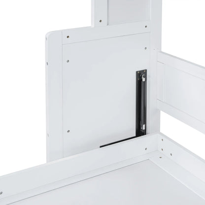 Murphy Bed with Closet, Drawers, 107.5" L x 58" W x 72" H, White Bed Frames at Gallery Canada